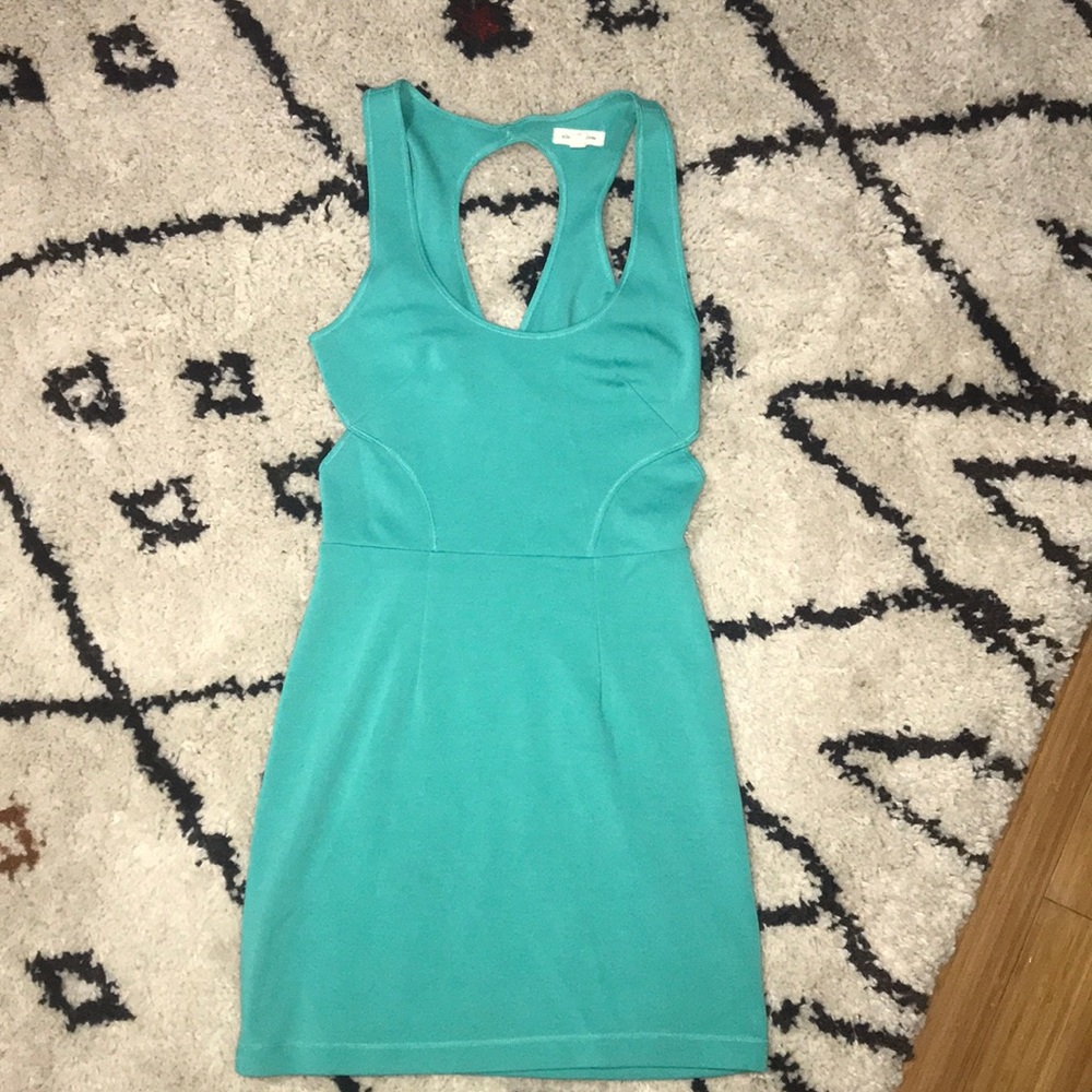 Silence + Noise Small green cutout back dress